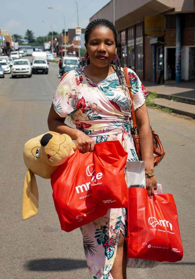 Customer holding Non Woven Bags